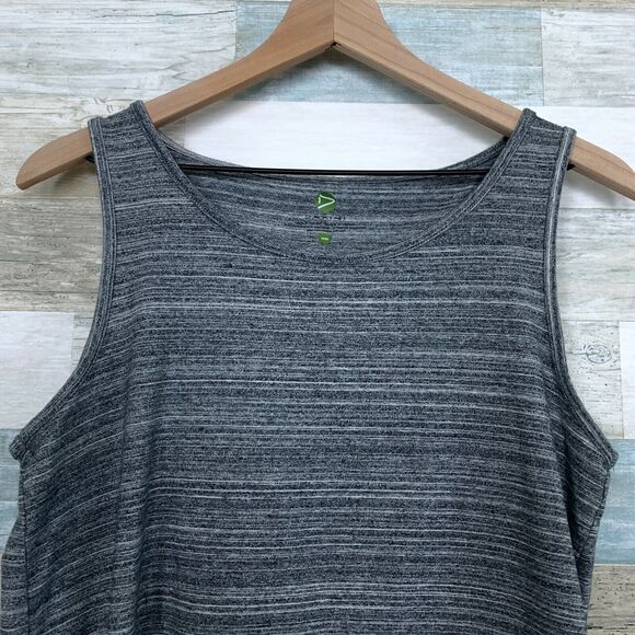 Dakini Athleisure Cut Out Back Dress Heather Gray Stretch Casual Womens Medium - Picture 2 of 6